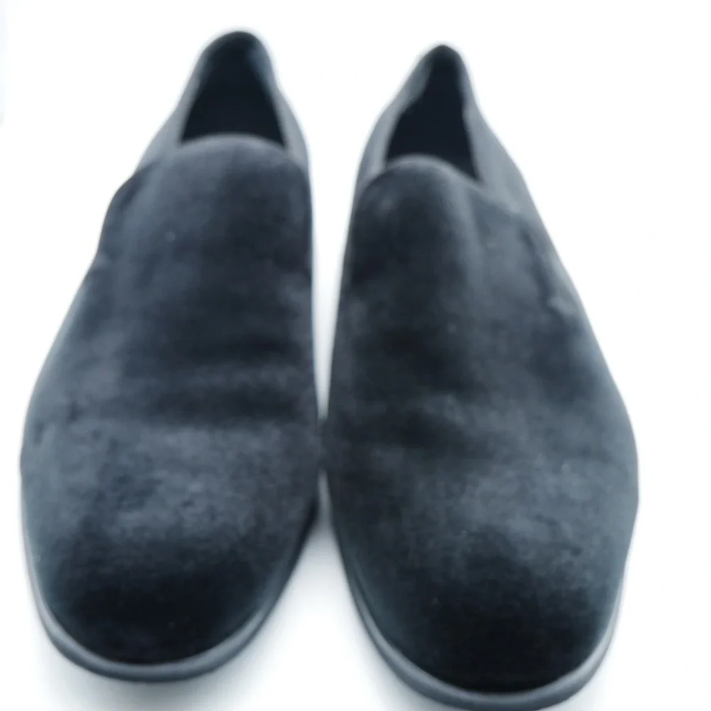 Santino Luciano Men Black Velvet Loafers Memory Foam Slip On Shoes C-351 Size 13